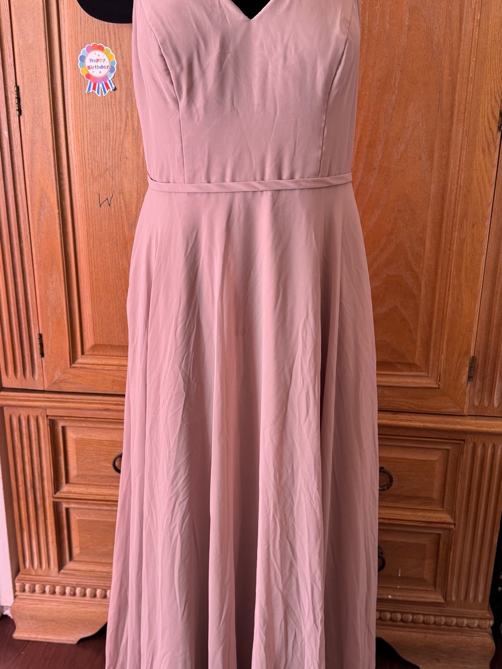 Azazie Dusty Rose V-Neck Maxi Dress